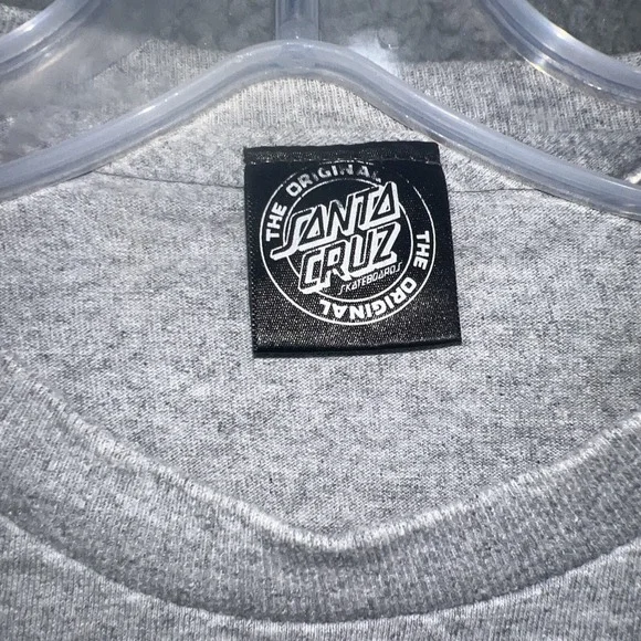 Santa Cruz Skateboards T Shirt Men's Size S Gray Long Sleeve Classic Dot Logo - Picture 4 of 8